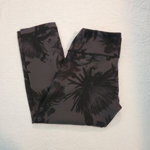Lululemon Black & Grey Floral Capri